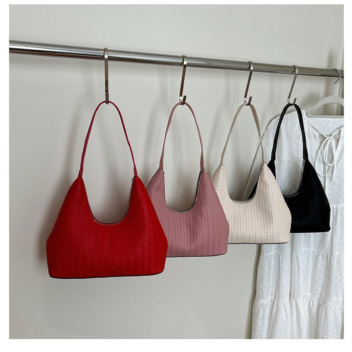Textured Woven Shoulder Bag Bowlift