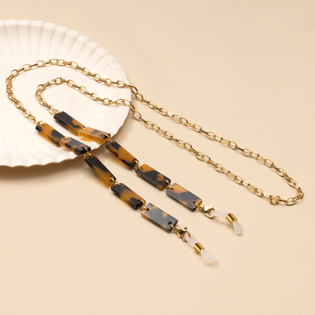 Chunky Abstract Pattern Eyewear Chain Bowlift
