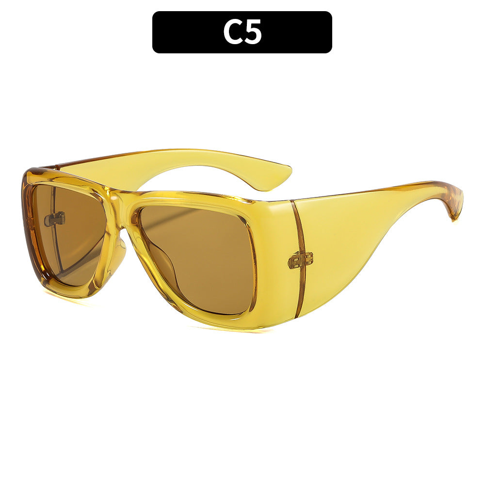 Retro Oversized Shield Sunglasses