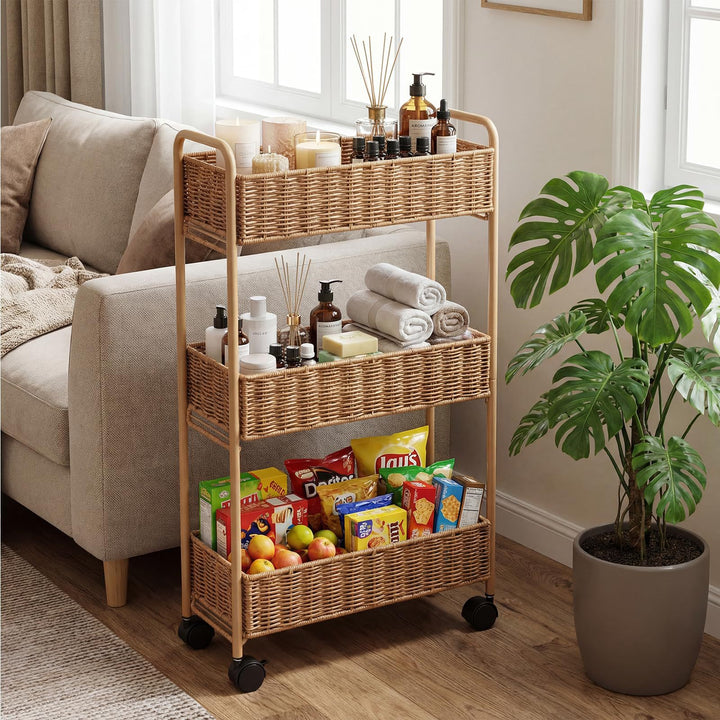 Elegant Storage Basket Made of Natural Rattan Bowlift