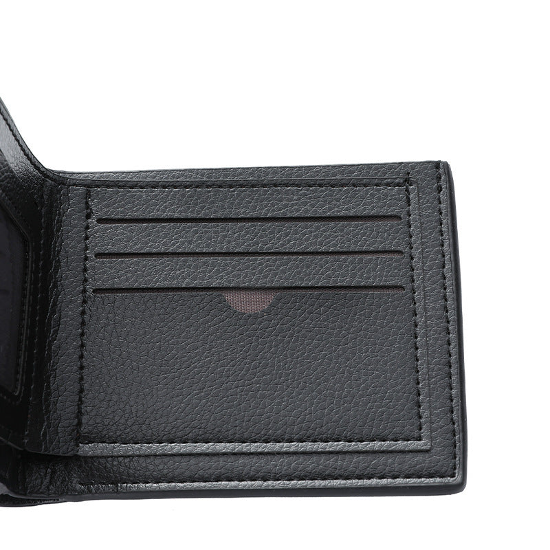 Textured Bi-Fold Leather Wallet Bowlift