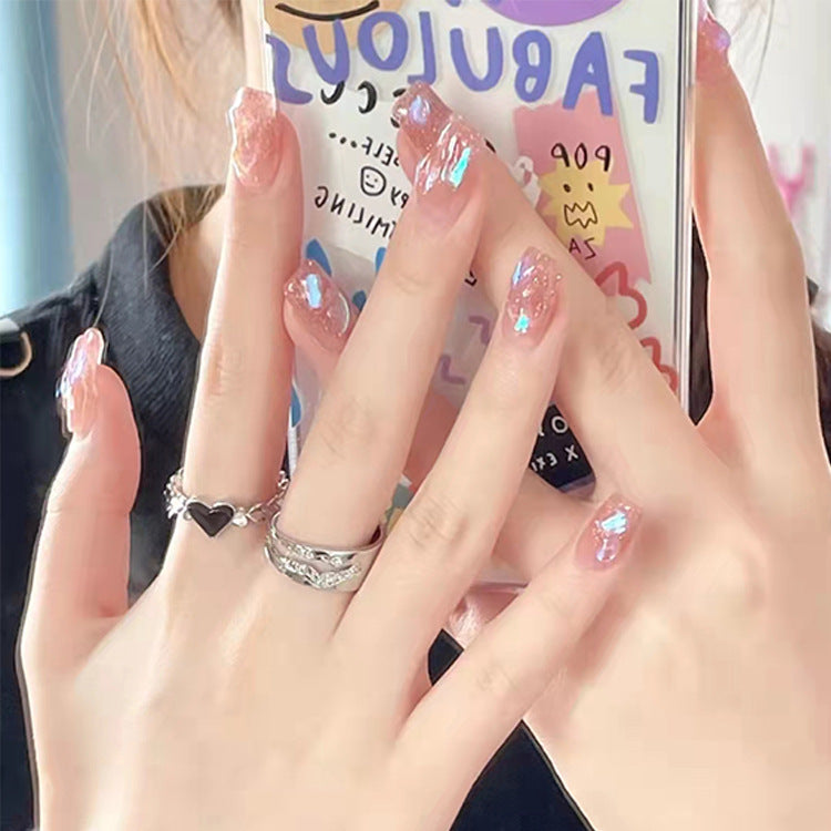 Stylish heart and ombre design artificial nails Bowlift