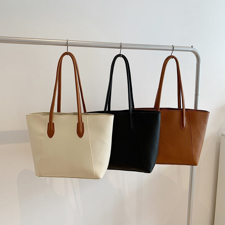 Minimalist Faux Leather Tote Bag Bowlift