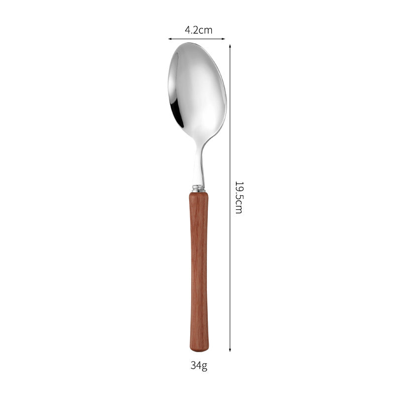 Elegant serving spoon with ergonomic wooden handle Bowlift
