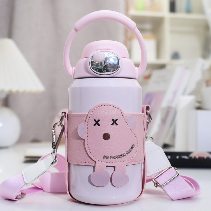 Women's Insulated Drinking Bottle with Practical Carrying System and Cute Design Bowlift