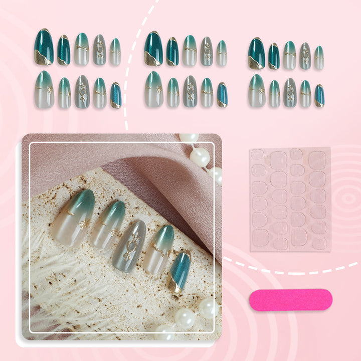 Glamourous Artistic Press-On Nail Set Bowlift