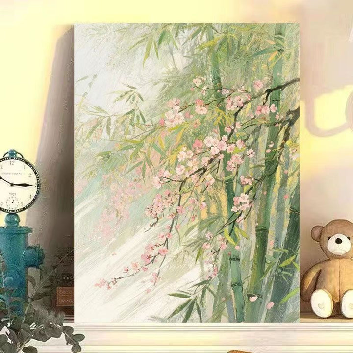 Serene Bamboo and Cherry Blossom Wall Art Bowlift