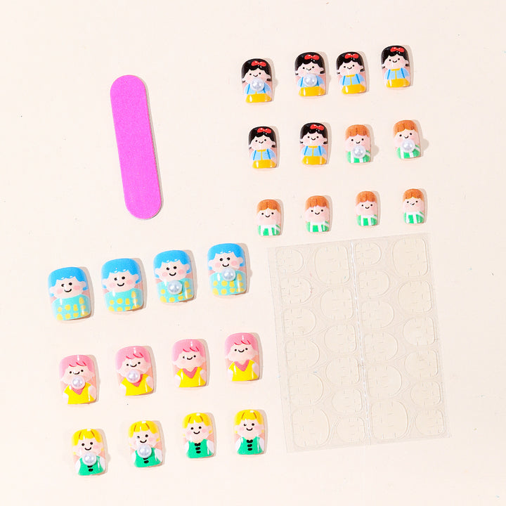 Playful Cartoon Character Nail Art Set Bowlift