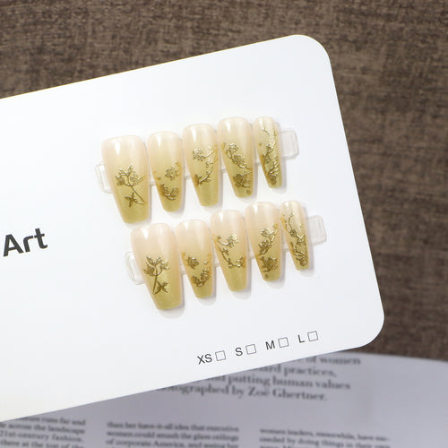 Floral Press-On Nail Art Set Bowlift