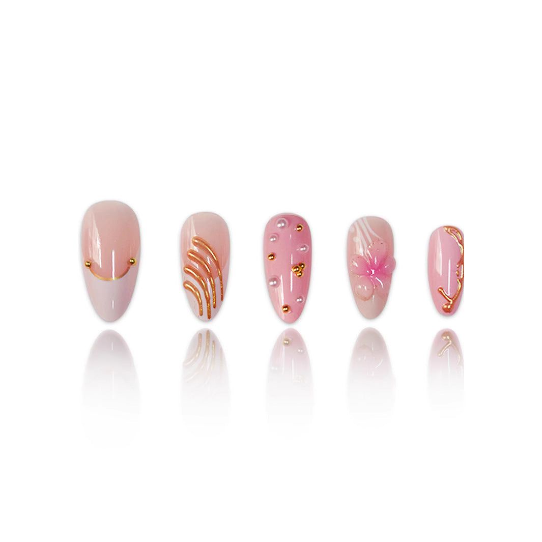 Artistic Floral Nail Art Enhancements Bowlift