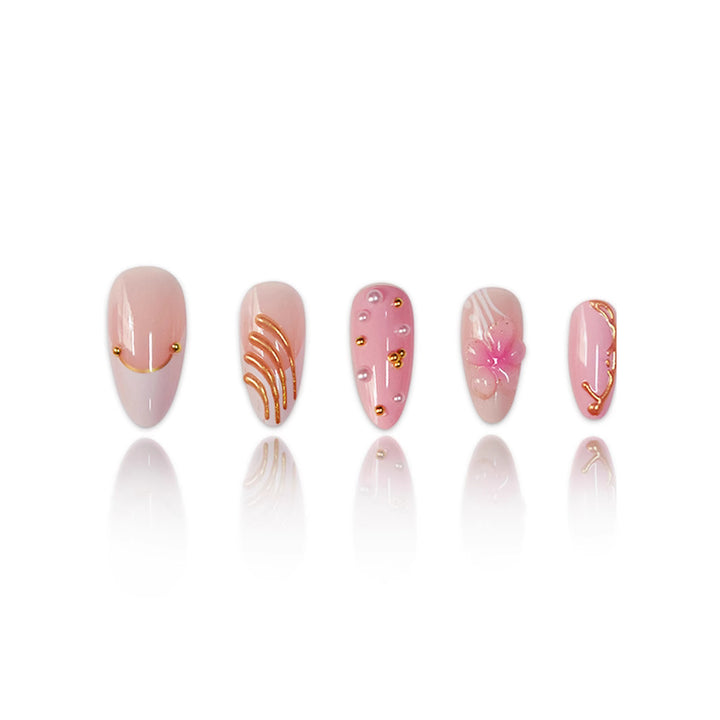 Artistic Floral Nail Art Enhancements Bowlift
