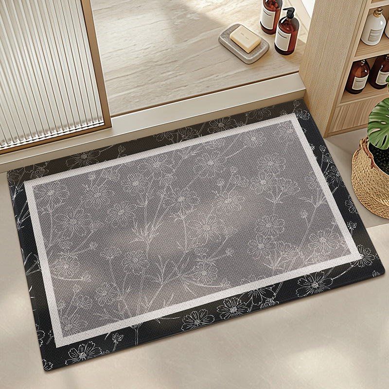 Elegant Floral Print Bath Mat Bowlift
