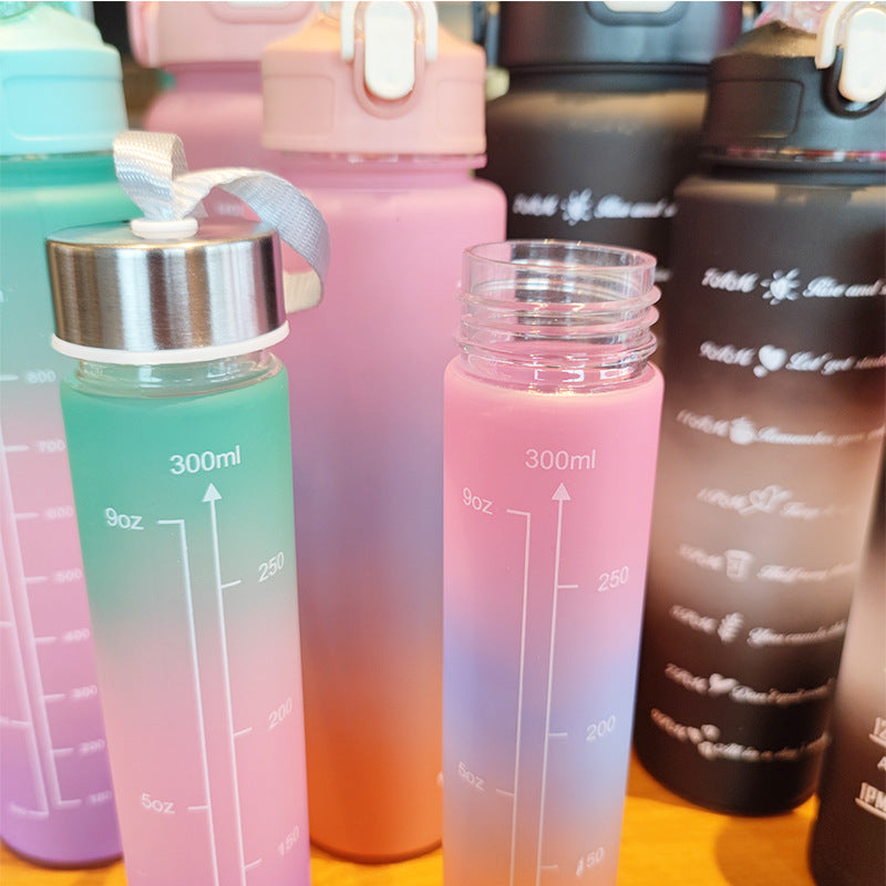 Women's ergonomic water bottle with motivational markings Bowlift