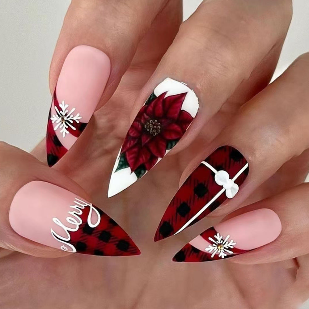 Festively Themed Press-On Nail Set Bowlift