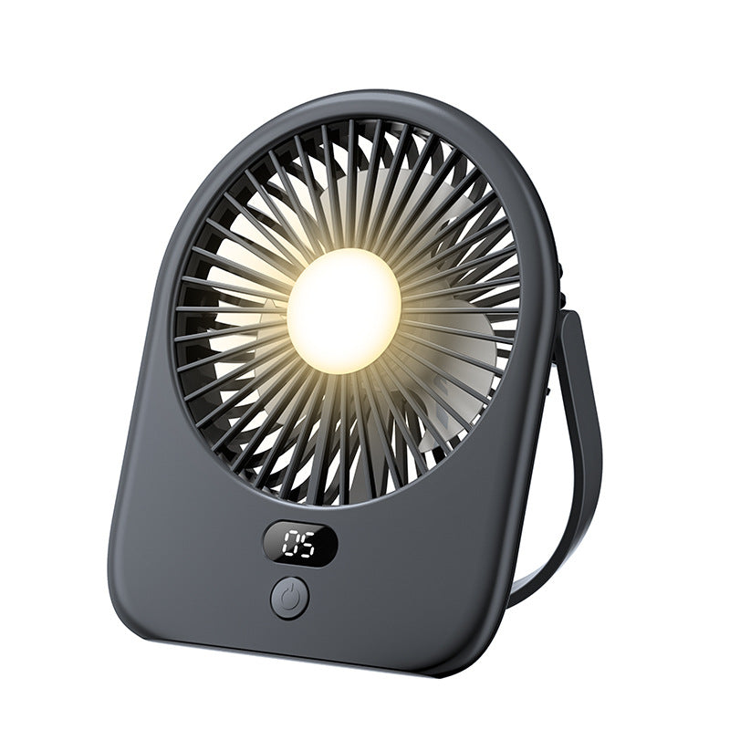 Unisex Rechargeable LED Desk Fan with Digital Display Bowlift