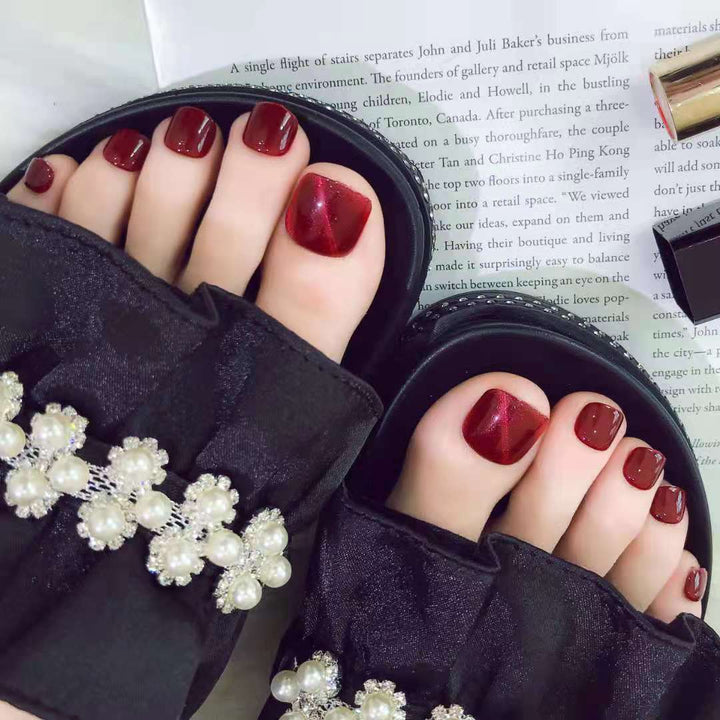 Luxury Press-On Toenail Art Set Bowlift