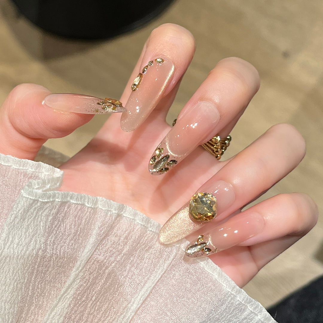 Artistic Press-On Nail Set Bowlift