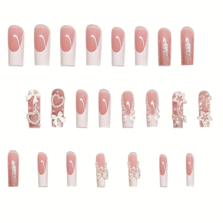 Decorative 3D Press-On Nail Set Bowlift