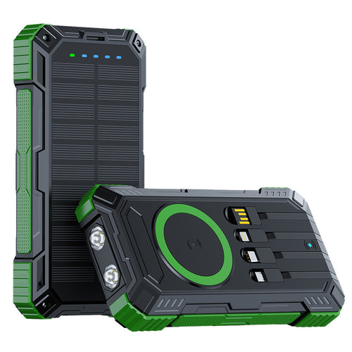 Robust Solar Power Bank with Wireless Charging Function and Safety Light Bowlift
