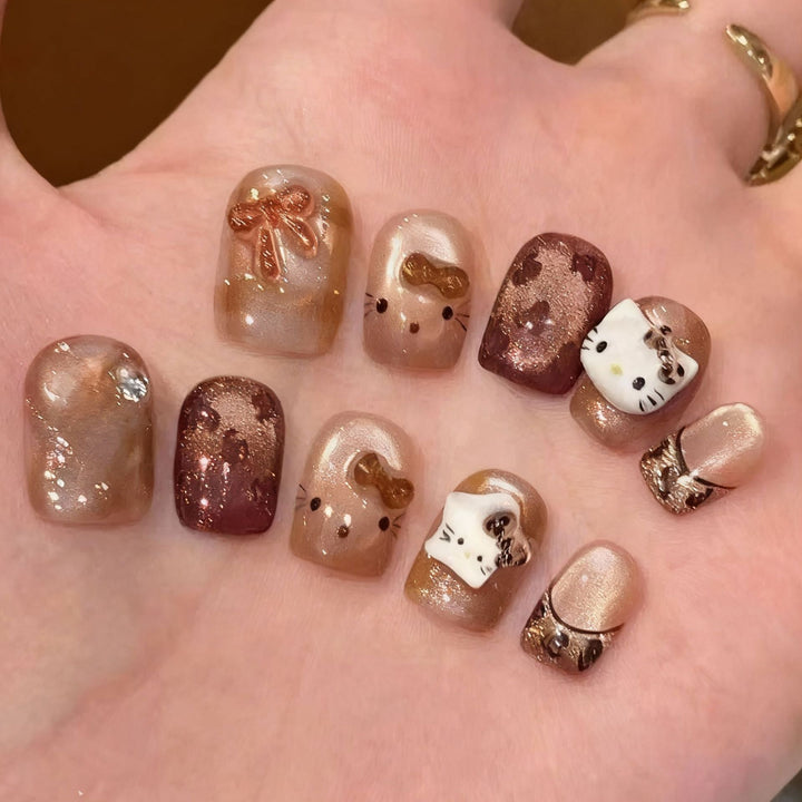 Creative artificial nails with cute animal designs Bowlift