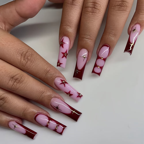 Star-Accent Press-On Nail Art Bowlift