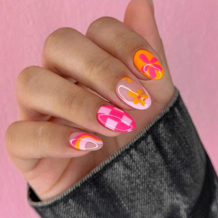 Creative Art Nail Set with Vibrant Patterns Bowlift