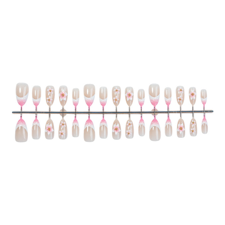 Floral Design Press-On Nail Set Bowlift