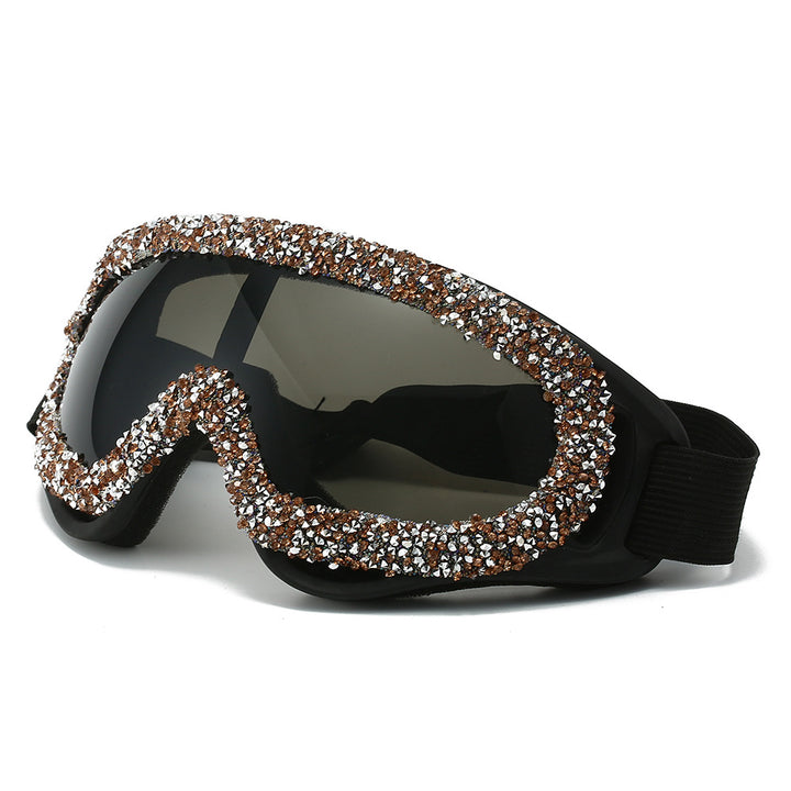 Ladies sporty ski goggles with glamorous crystal embellishments Bowlift