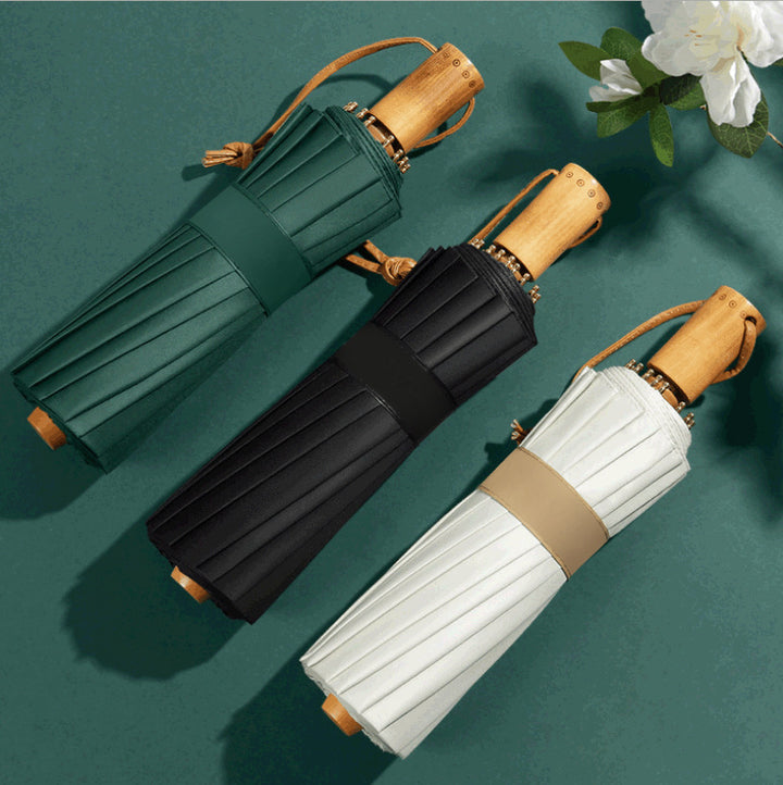 Women's Automatic Folding Umbrella with Ergonomic Handle and Wind-Resistant Technology Bowlift