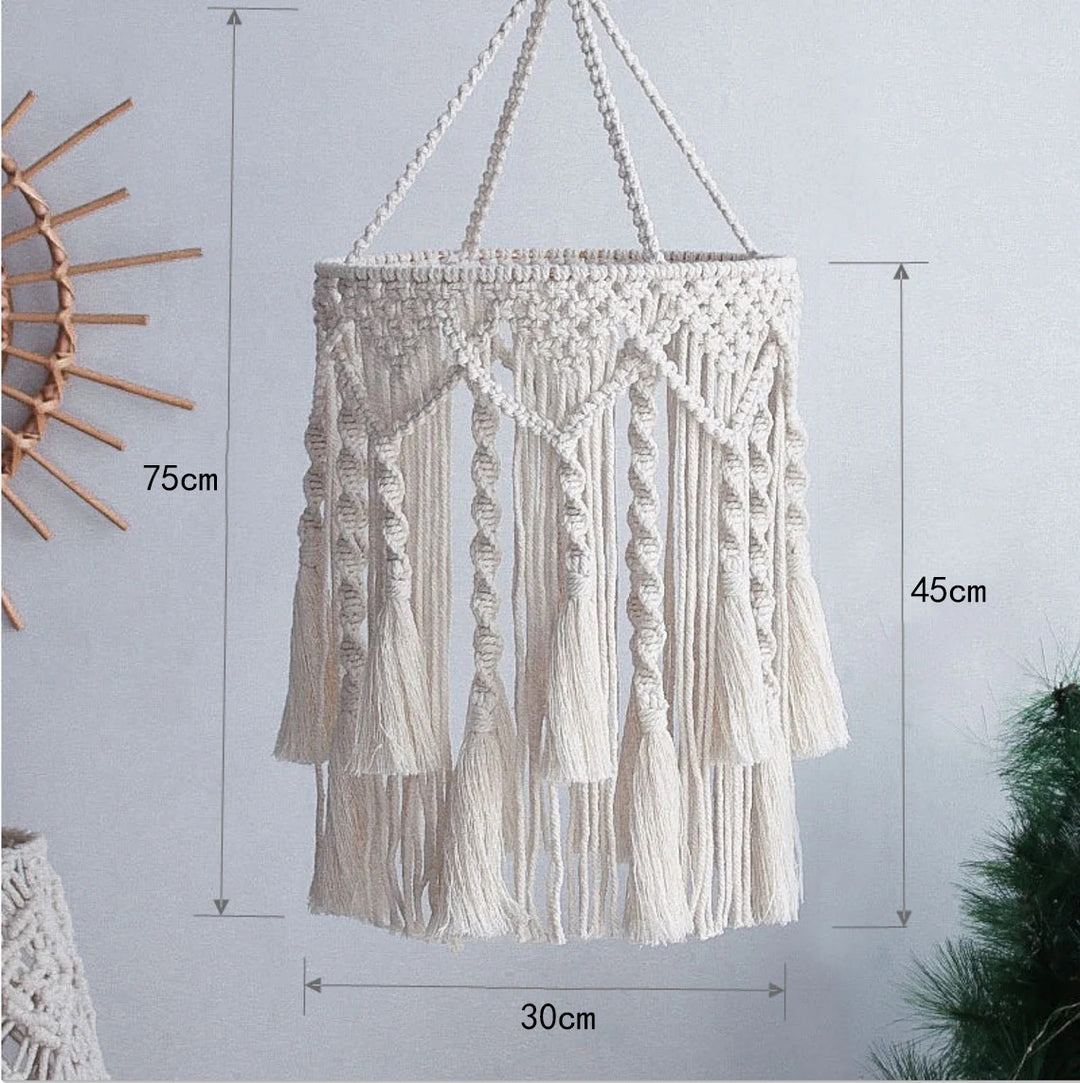Macrame plant hanger with decorative fringes