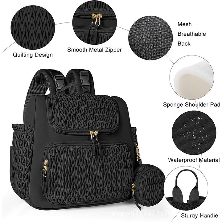 Fashionable backpack with textured upper material Bowlift