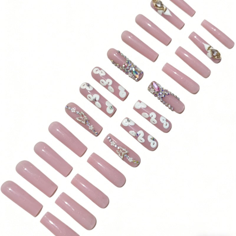 Luxury 3D Floral Press-On Nails Set Bowlift