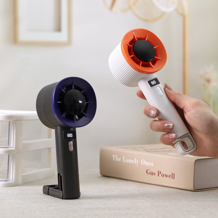 Unisex Portable Hand Fan with LCD Display and USB Charging Function Bowlift
