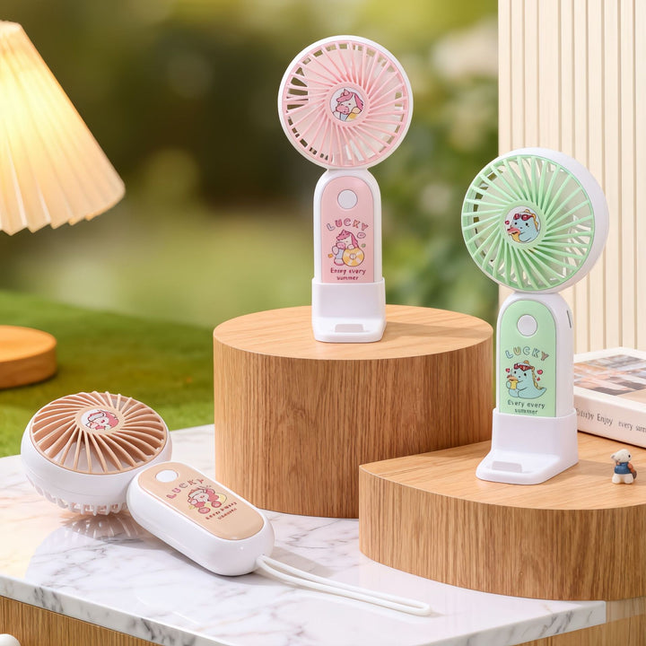 Women's Portable USB Hand Fan with Cute Bowlift Design
