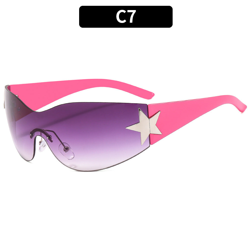 Stylish Oversized Star-Accented Sunglasses