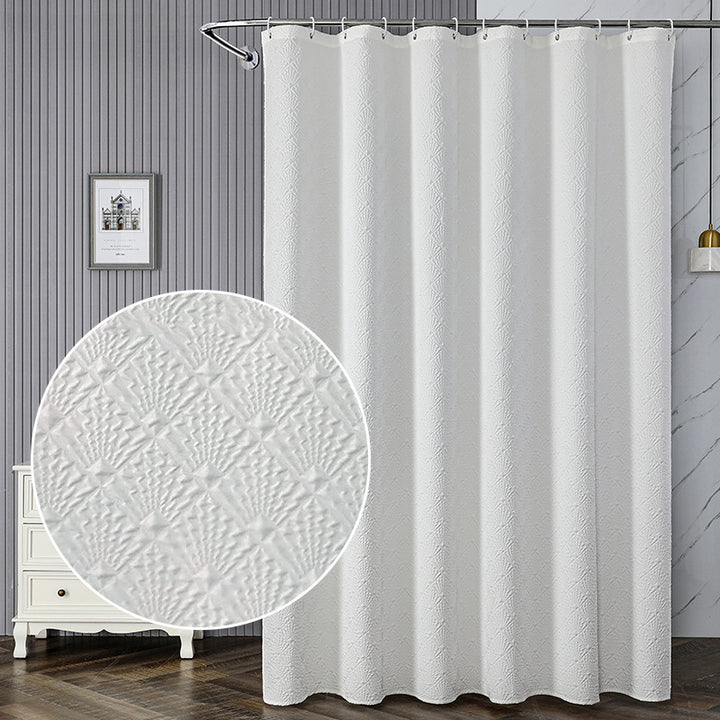 Textured Leaf Pattern Shower Curtain Bowlift