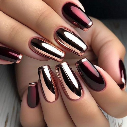 Shiny artificial nails in modern design Bowlift