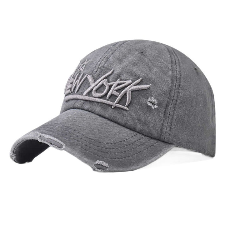 Men's Distressed Casual Embroidered Cap Bowlift