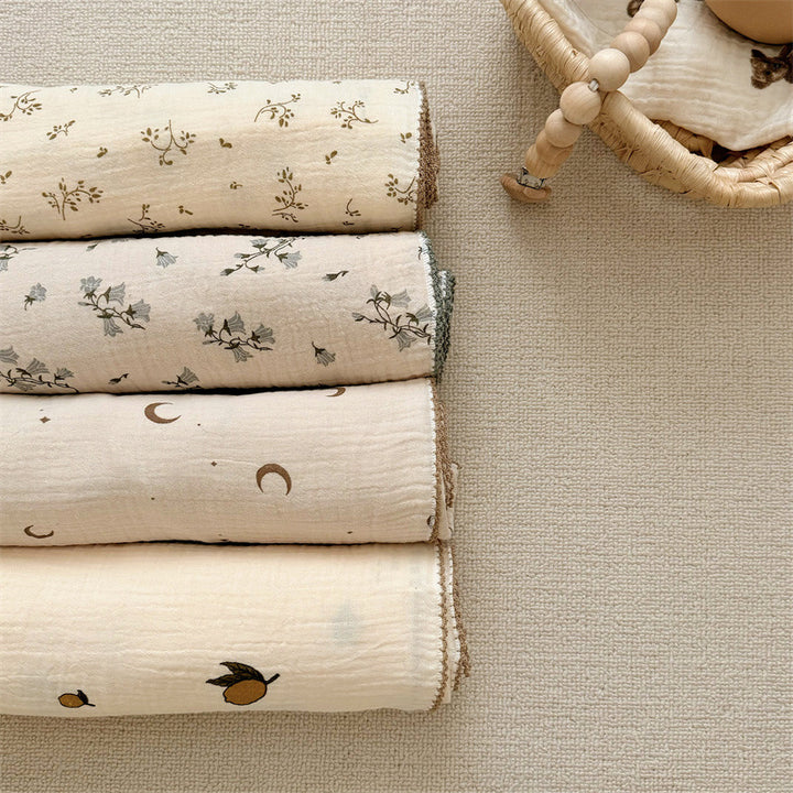 Women's Cozy Cotton Blanket with Floral Design Bowlift