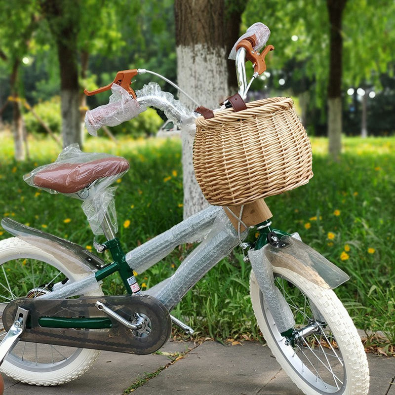 Women's Handmade Bicycle Basket with Leather Handles Bowlift