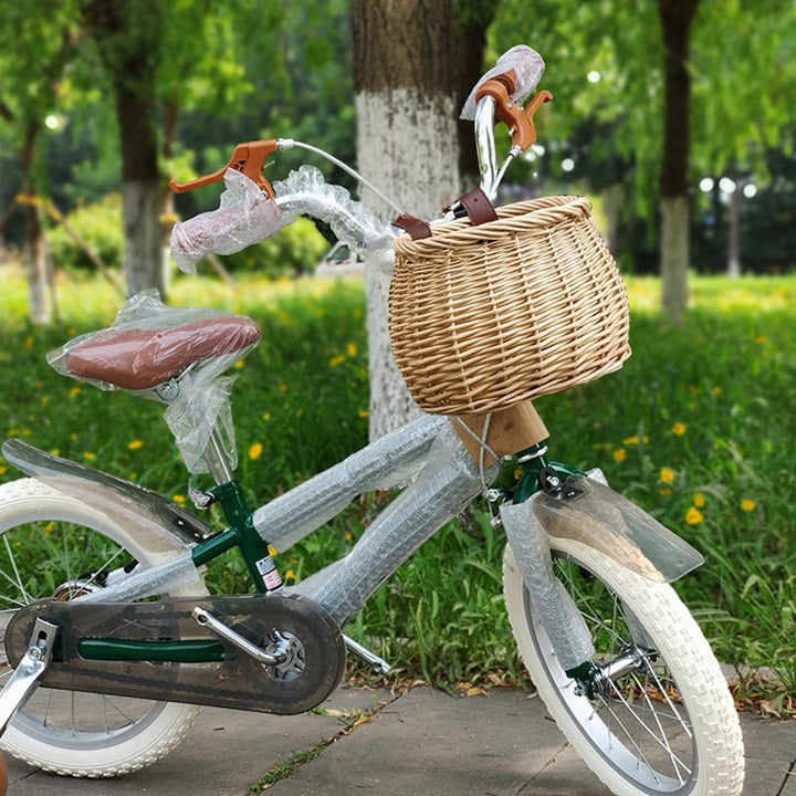 Women's Handmade Bicycle Basket with Leather Handles Bowlift