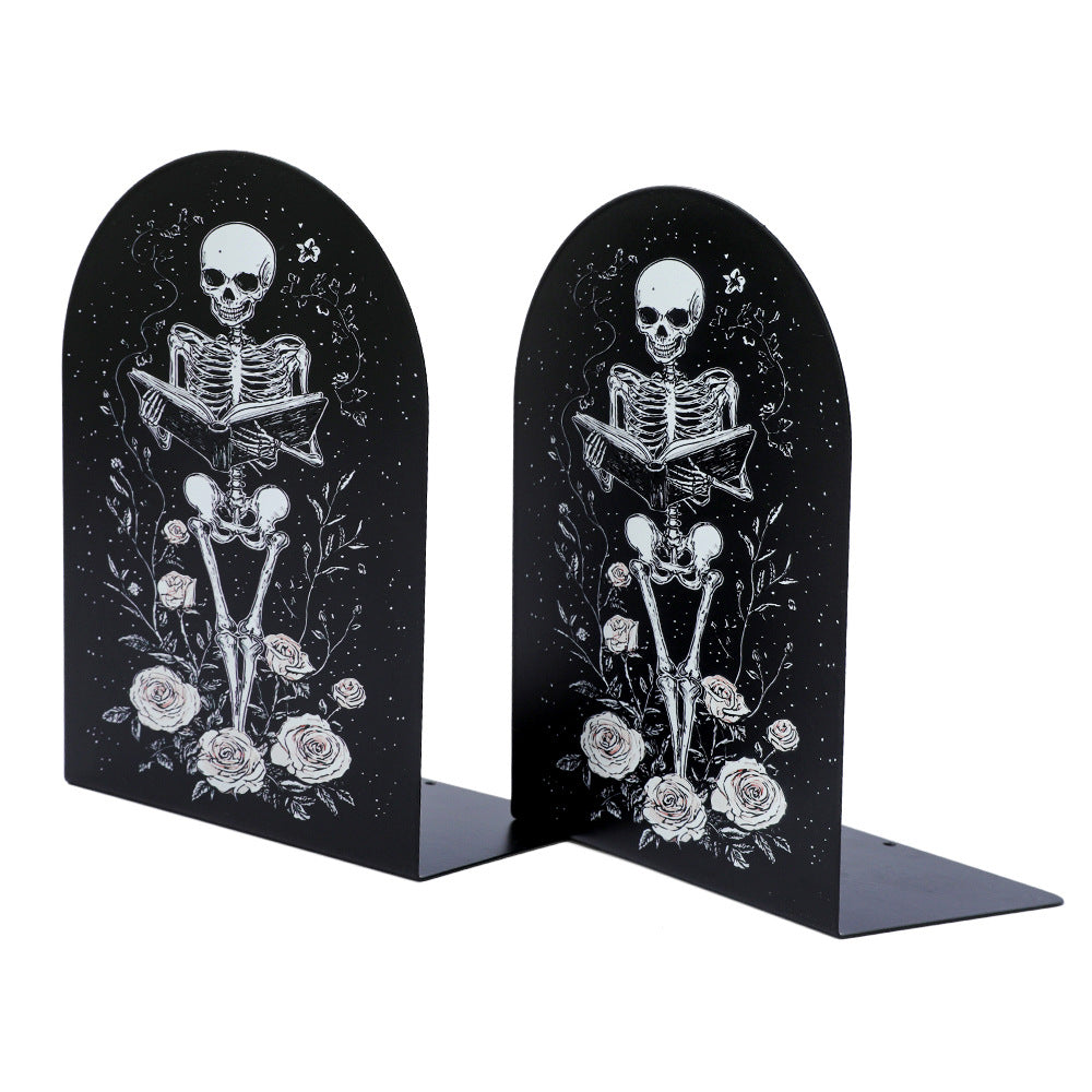 Artistic Skull-Themed Bookends
