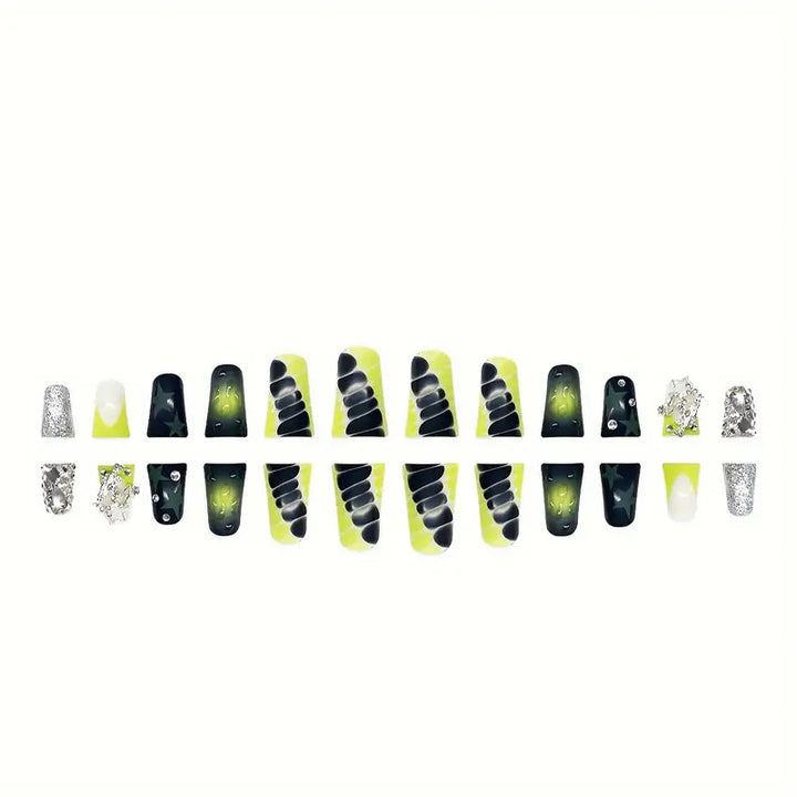 Creative Star-Embellished Press-On Nail Art Bowlift