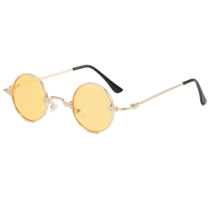 Ladies fashionable round glasses with high-quality metal frame and flexible temples Bowlift