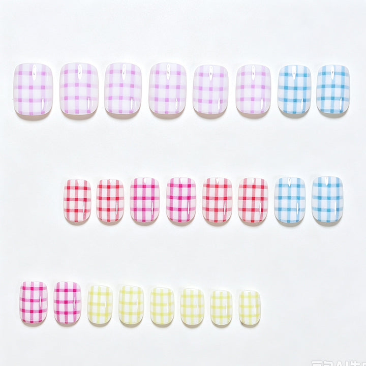 Gingham Pattern Nail Art Wraps Bowlift