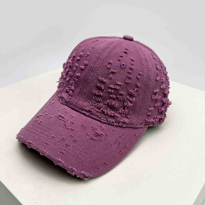 Women's Distressed Textured Baseball Cap Bowlift