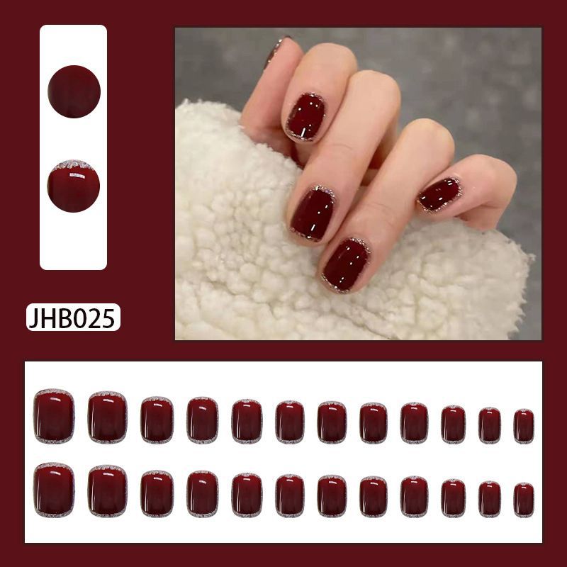 Deluxe Rhinestone-Edged Press-On Nail Set Bowlift