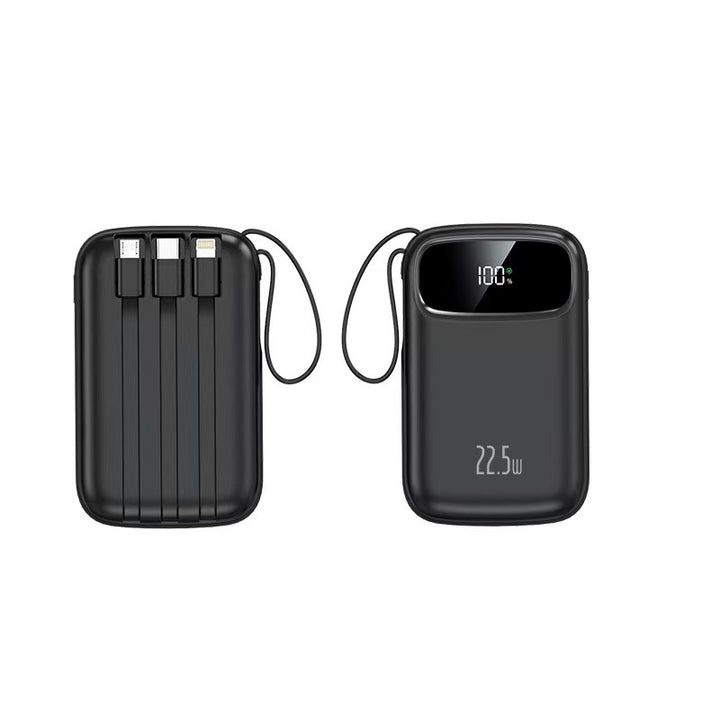 Power bank with integrated charging cable and digital display Bowlift