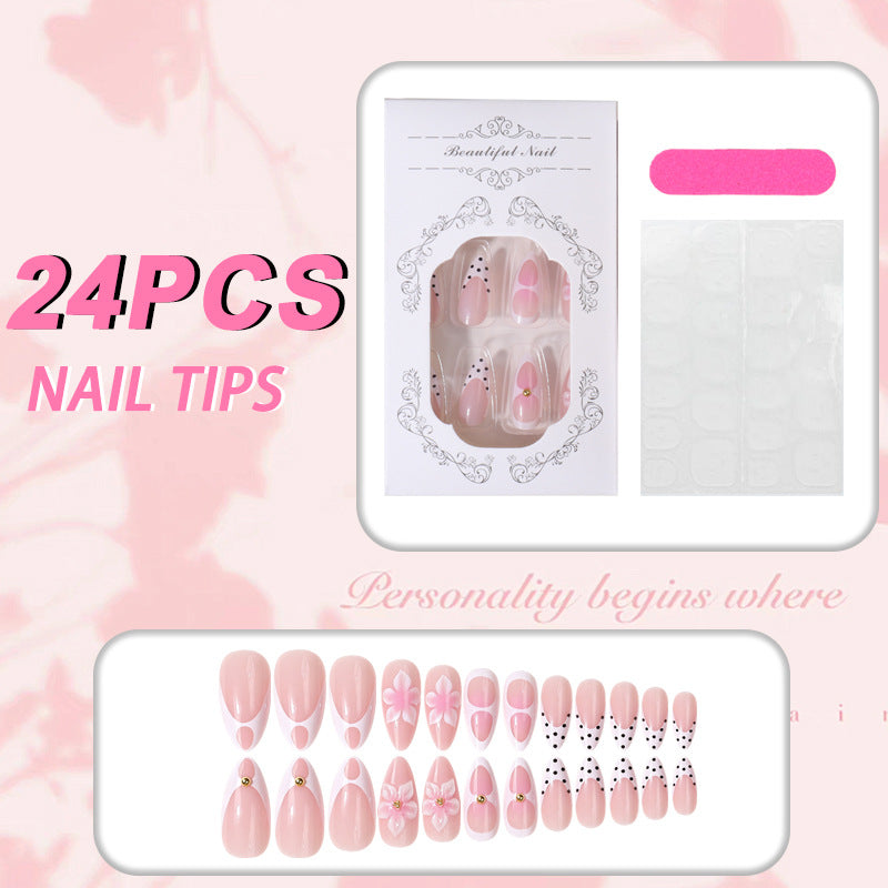 Artistic Floral Design Nail Tip Set Bowlift