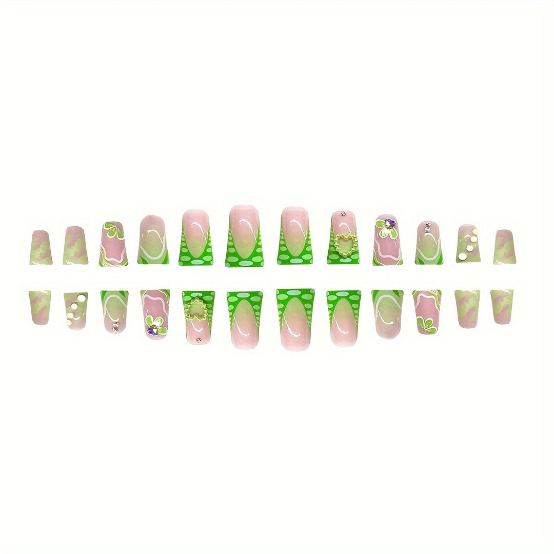 3D Floral Decorative Press-On Nails Bowlift